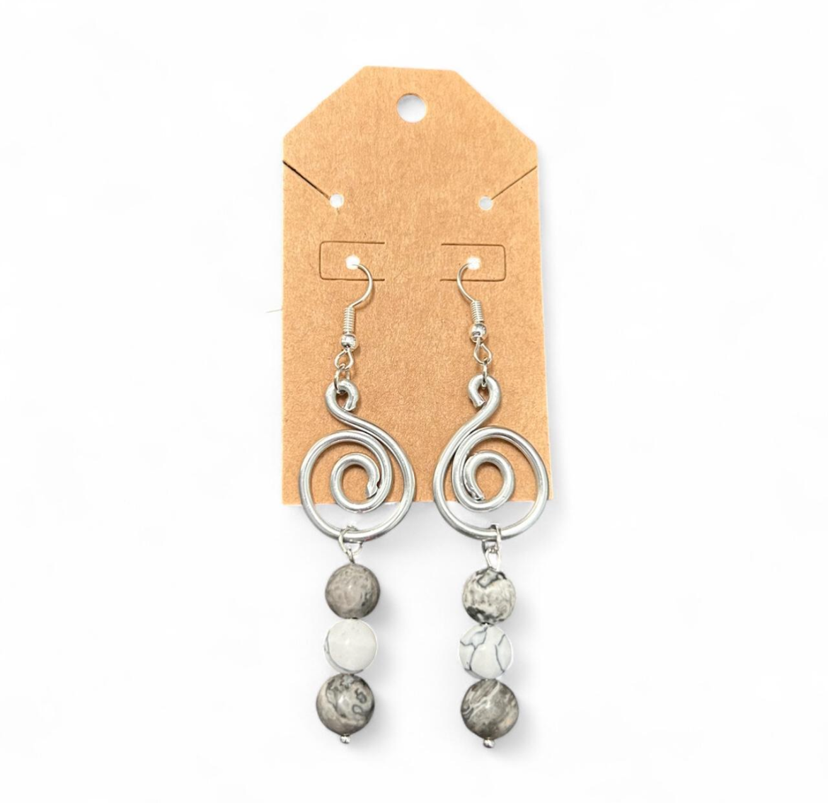 stoned spiral earrings ⋆✴︎˚｡⋆˚࿔