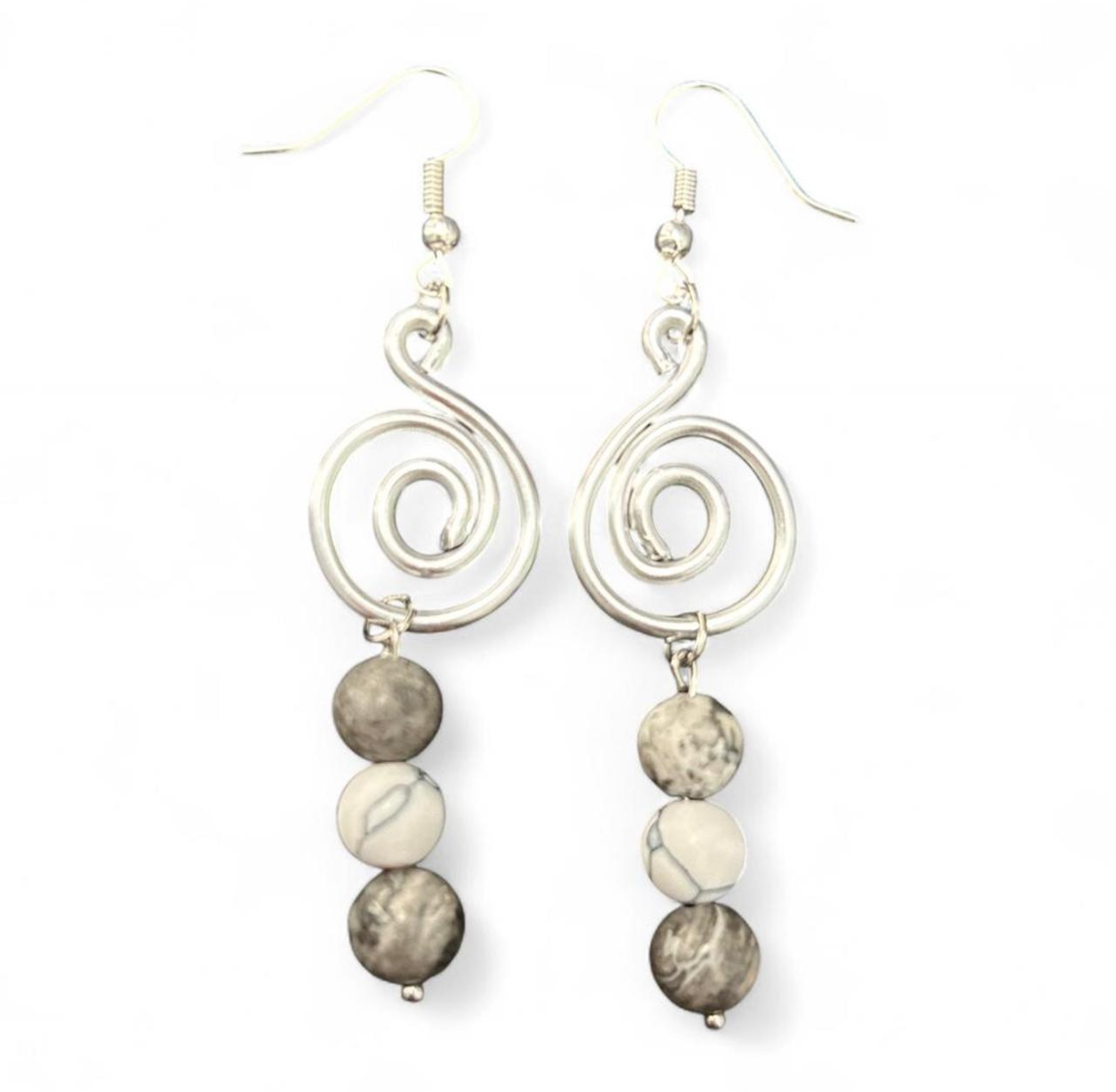 stoned spiral earrings ⋆✴︎˚｡⋆˚࿔