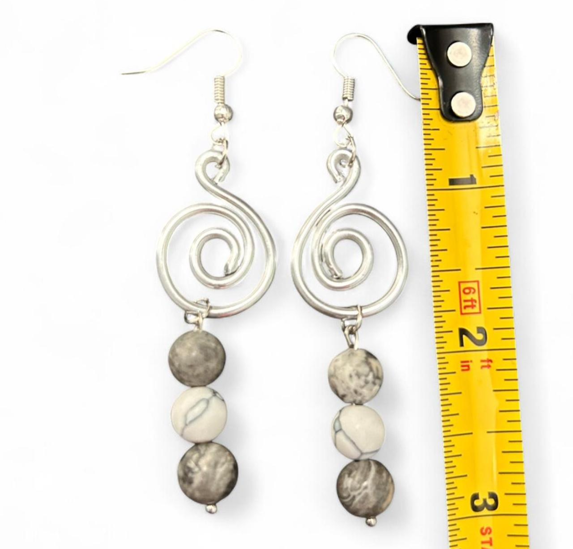 stoned spiral earrings ⋆✴︎˚｡⋆˚࿔